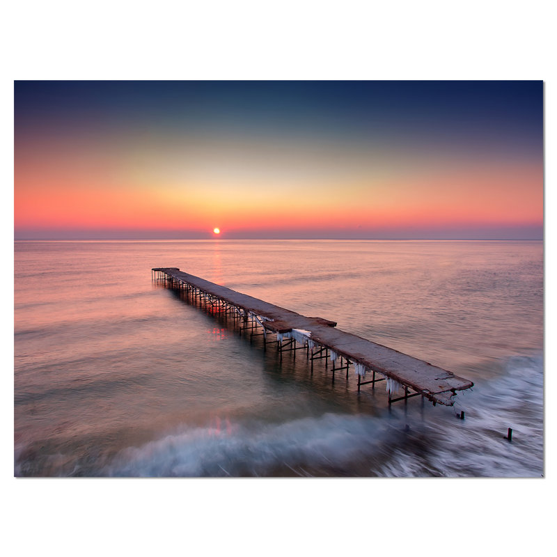 « long exposition sea and shore », impression, H 20 po x l 20 po x P 1 po, Toile tendue