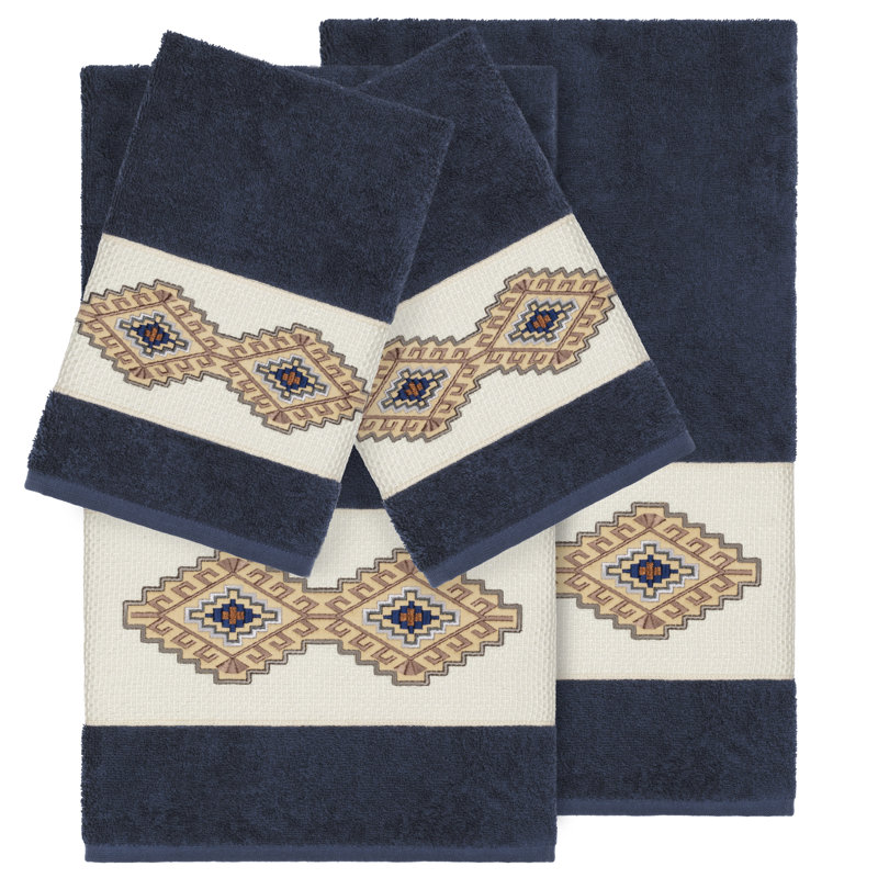 Ensemble de serviettes 4 pièces Gianna, Bleu minuit