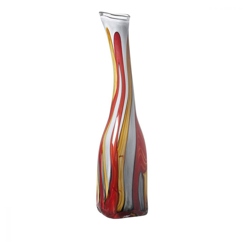 Vase de table en verre rouge 27,5 po
