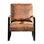 Fauteuil de salon de style Mid-Century moderne, microfibre tachetée de brun, structure en métal renforcé pour chaise de bureau à domicile, design, microfibre et carré