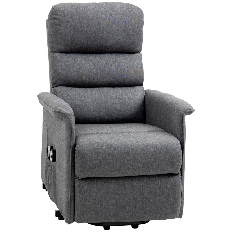 Forester Lift Assist Power Recliner, Gray Linen Blend