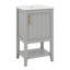 Armoire de rangement de salle de bain moderne de 20 po avec lavabo en céramique, meuble-lavabo autoportant avec porte à fermeture douce, support de rangement et tablette ouverte-2138262857