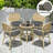 Outdoor Dining Chair Cushions, 15”x15”x 3” Thick Outdoor Round Seat Cushions Set of 4 with Ties, Splash-resistant Round Patio Furniture for Garden,Dark Gray-840862039