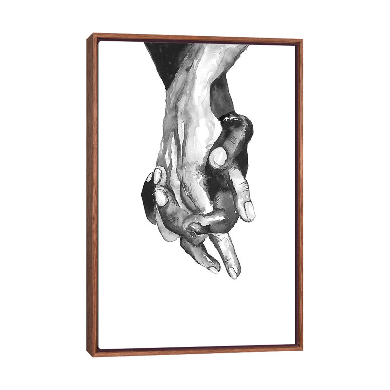 Mains - reproduction d'art, H 26 po x l 18 po x 1,5 po, Toile avec cadre en bois classique