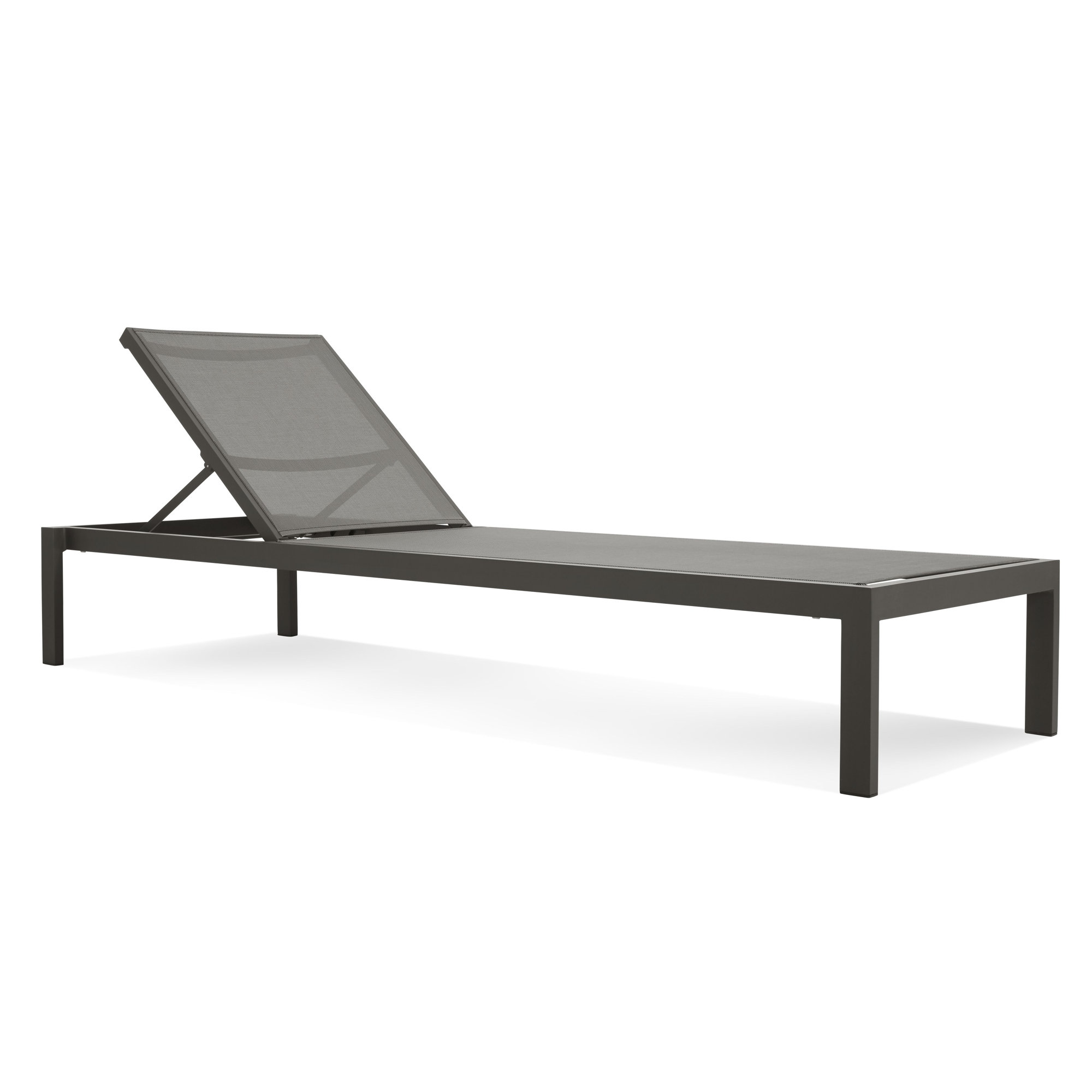 Skiff Powder Coated Aluminum Patio Chaise Lounge, Carbon