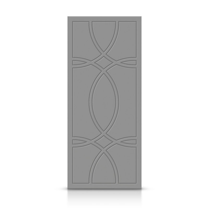 Porte standard à panneaux en bois massif, Gris clair, 36 po x 80 po