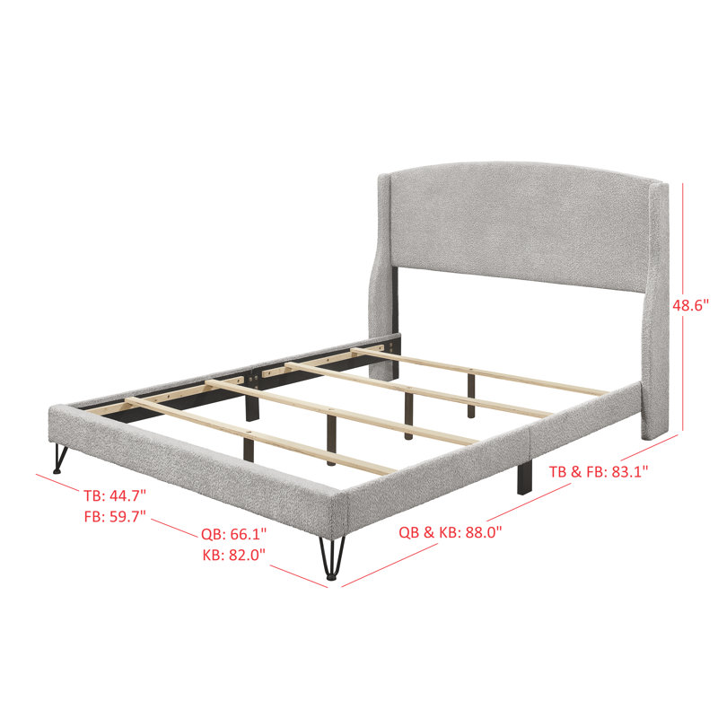 Appolinaire Upholstered Wingback Bed, King