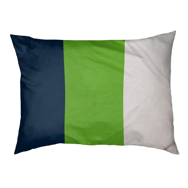 Coussin Atlanta, Petit (l 28 po x P 18 po x H 6 po), Navy Blue/Green/White