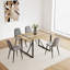 Table de salle à manger moderne avec plateau en bois d'ingénierie de 3,8 cm d'épaisseur et supports métalliques pour salon, bureau de 140 cm.