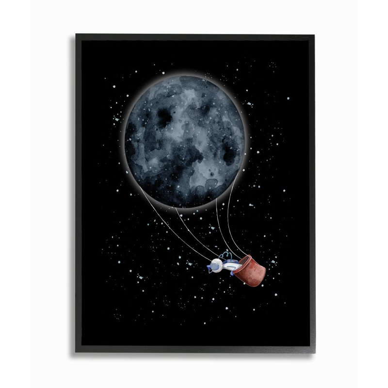 « Outer Space Traveler Space Traveler », impression d’art graphique, Giclée encadrée noir minuit