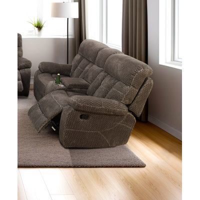 Causeuse inclinable en microfibre brun foncé