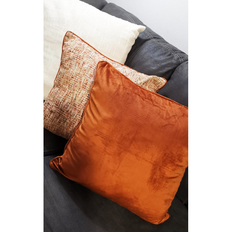 Ensemble de housses de coussins en chenille et velours, taies d'oreiller texturées décoratives double face avec passepoil de canapé