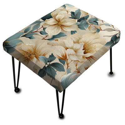 Repose-pieds Sandy Beige et bleu Hydrangea Tranquility VI - Floral