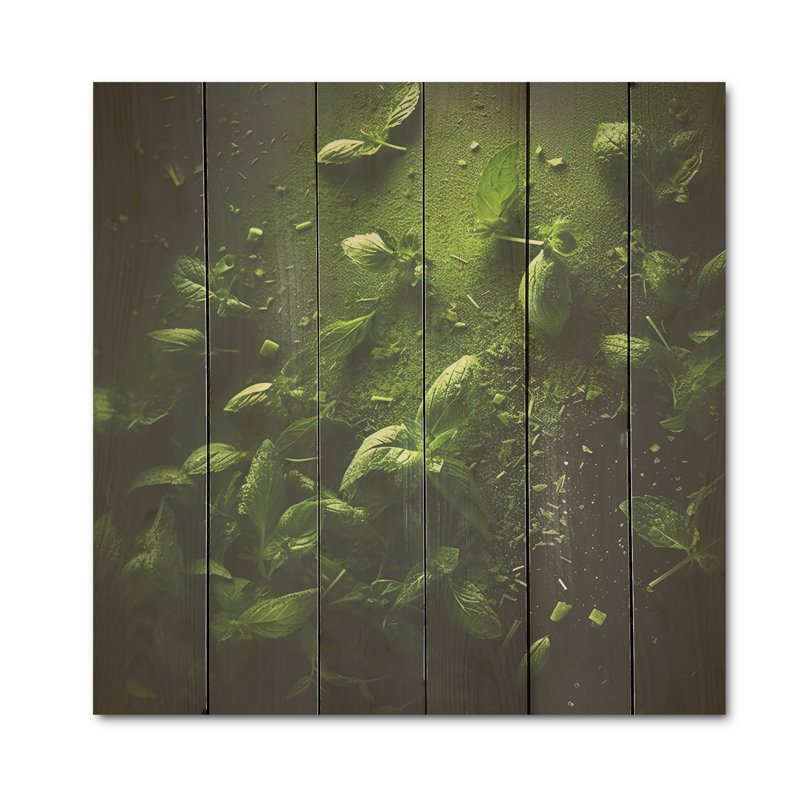 «Natures Herbal Hush», art mural sur bois de pin naturel, H 25 po x l 25 po