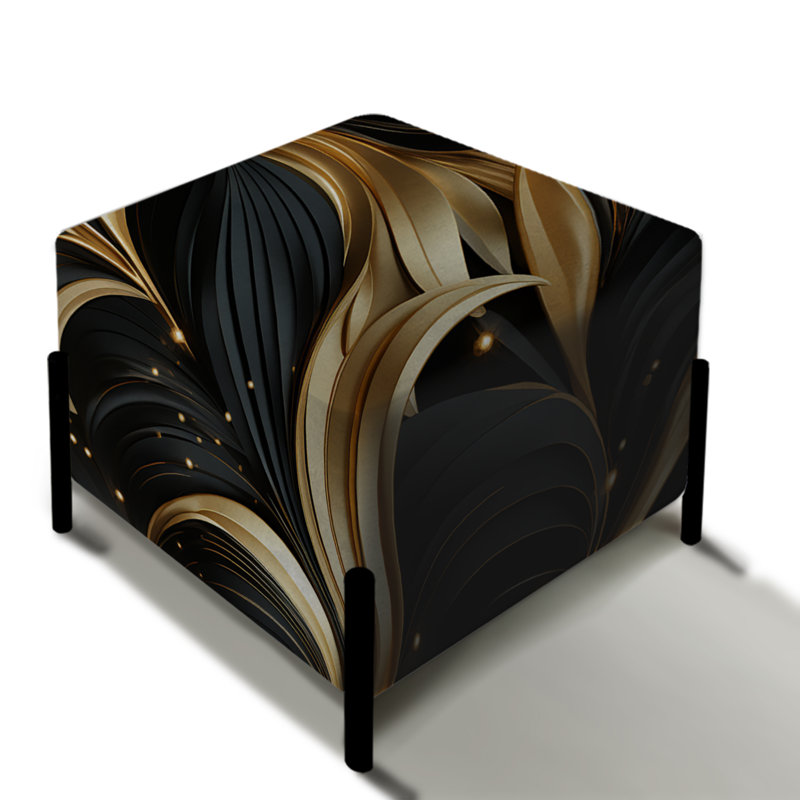 Repose-pieds Midnight Charm Gold and Black III - Marble Square