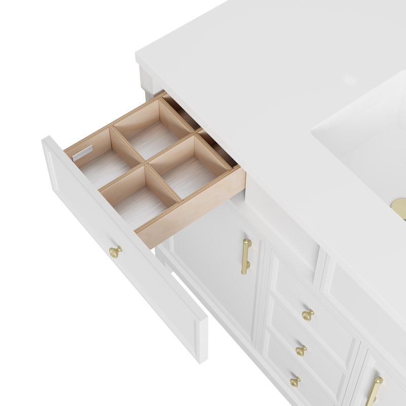 Bellshire 30" W Single Vanity Cabinet, Bright White, 48"