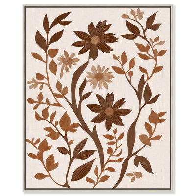 Impression florale sur toile sépia sépal III par Art Remedy