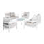 Ensemble de conversation d'extérieur en aluminium 5 pièces avec plateau et coussins en verre trempé Contour-126305339