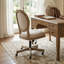 Chaise de bureau pivotante et réglable en hauteur en bois d'hévéa French Country