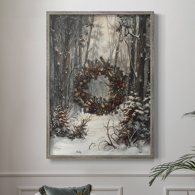 Christmas Holiday Art DCXVI Framed Print - Solid Wood, H 15 po x l 12 po