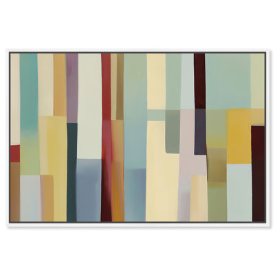 Vertical Sequence II Framed Canvas Print Office Wall Decor by Art Remedy, White Frame, 54 x 36