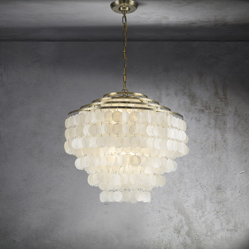 Luminaire suspendu coquillage naturel à 6 lumières Akef