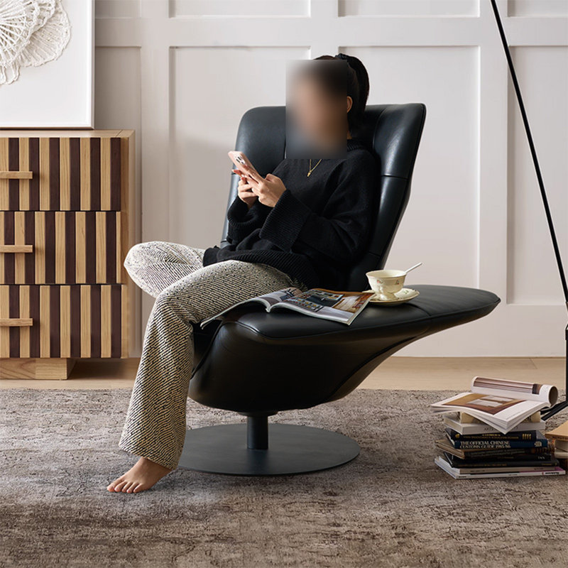 360° rotating lounge chair, Black