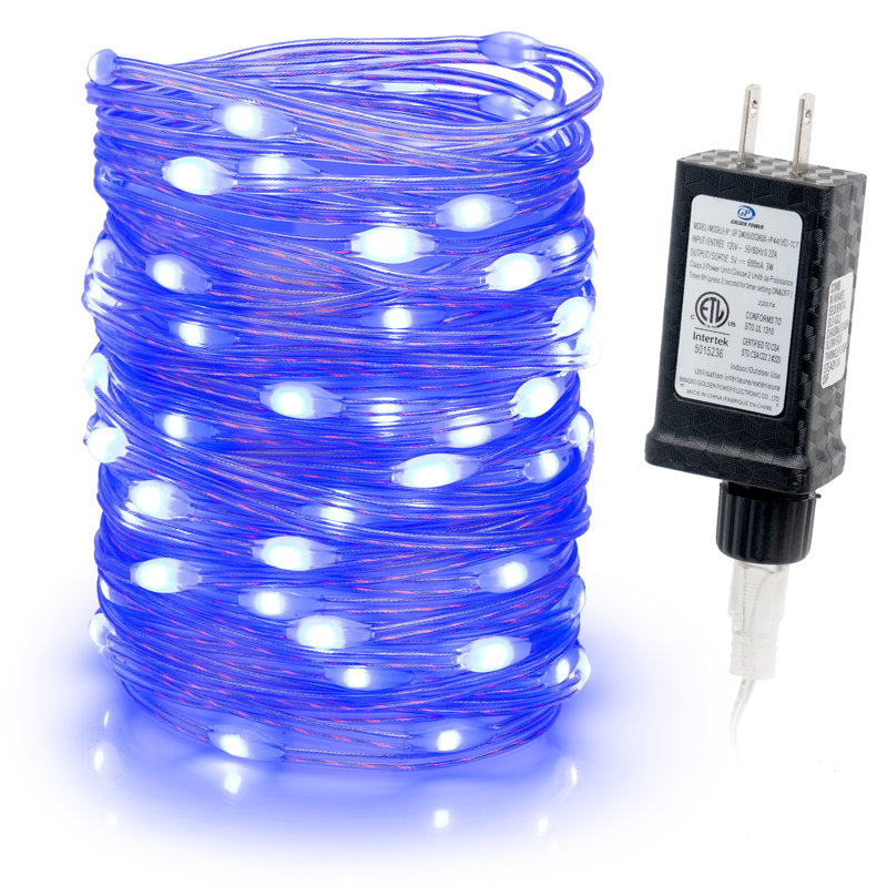 Knisha Outdoor 100 - Bulb 516'' Plug-in Fairy String Light, Blue