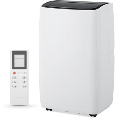 Climatiseur portatif 12 000 BTU 3-en-1 Télécommande AC avec minuterie 24 heures à faible bruit / économie d'énergie / refroidissement refroidit jusqu'à 550 pieds carrés Pi. Idéal pour les chambres à coucher, bureaux, dessus noir et blanc