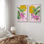 «Tropical Jungle», feuille de bananier, guépard rose, nature, ensemble de 2 impressions sur toile-75851903-75851907