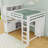 Queen Wood Loft Bed With Wardrobe, Desk And Cabinet-1675940644