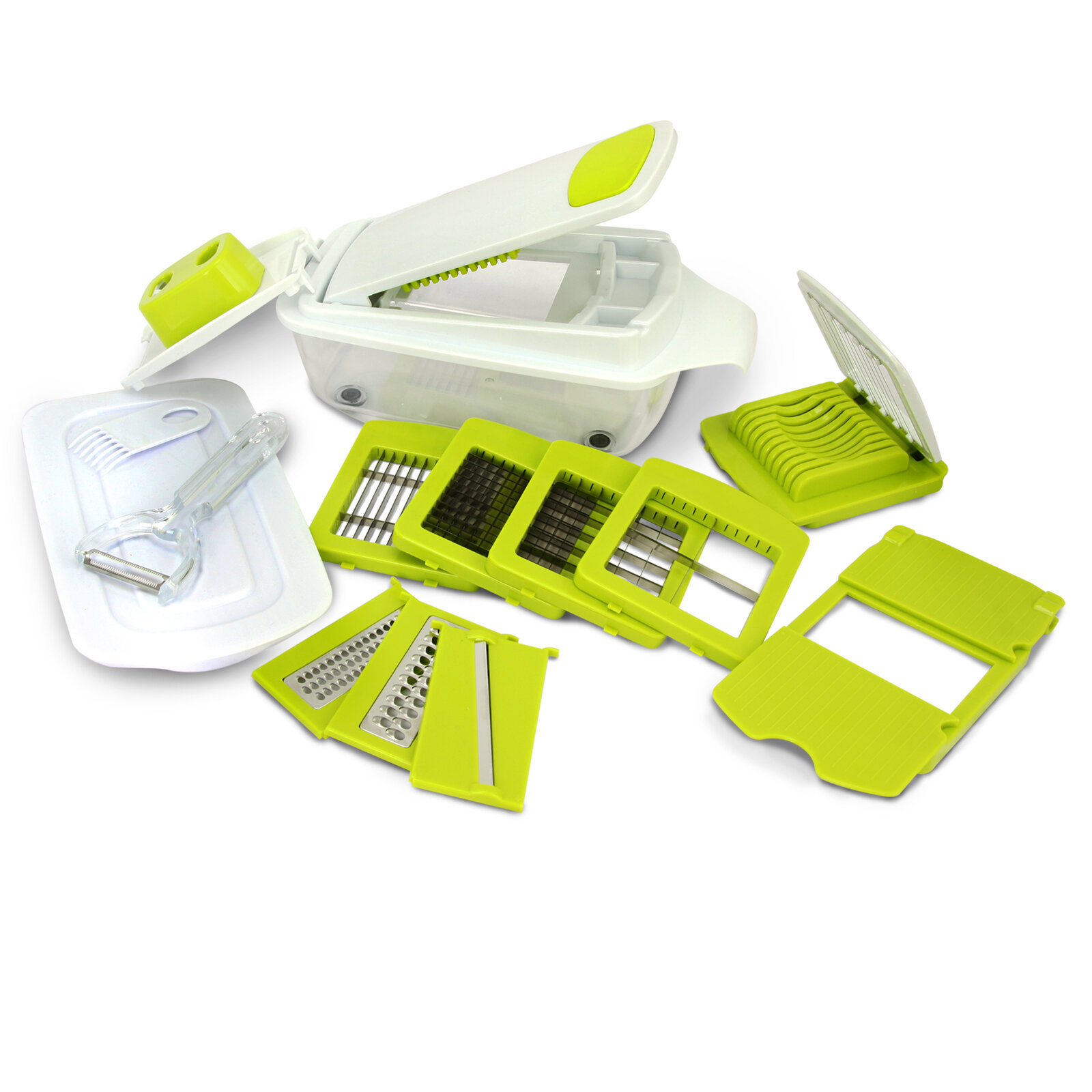 Mega Chef 17-Piece Salad Spinning Slicer, Dicer and Chopper Set