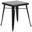 Ensemble de tables carrées intérieur / extérieur en métal 23,75 po Geneen avec 2 chaises empilables-1362077362