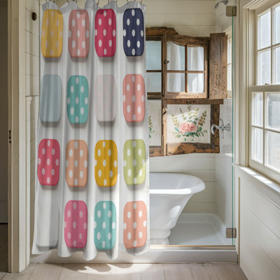 Motif à pois - Rideau de douche Premium