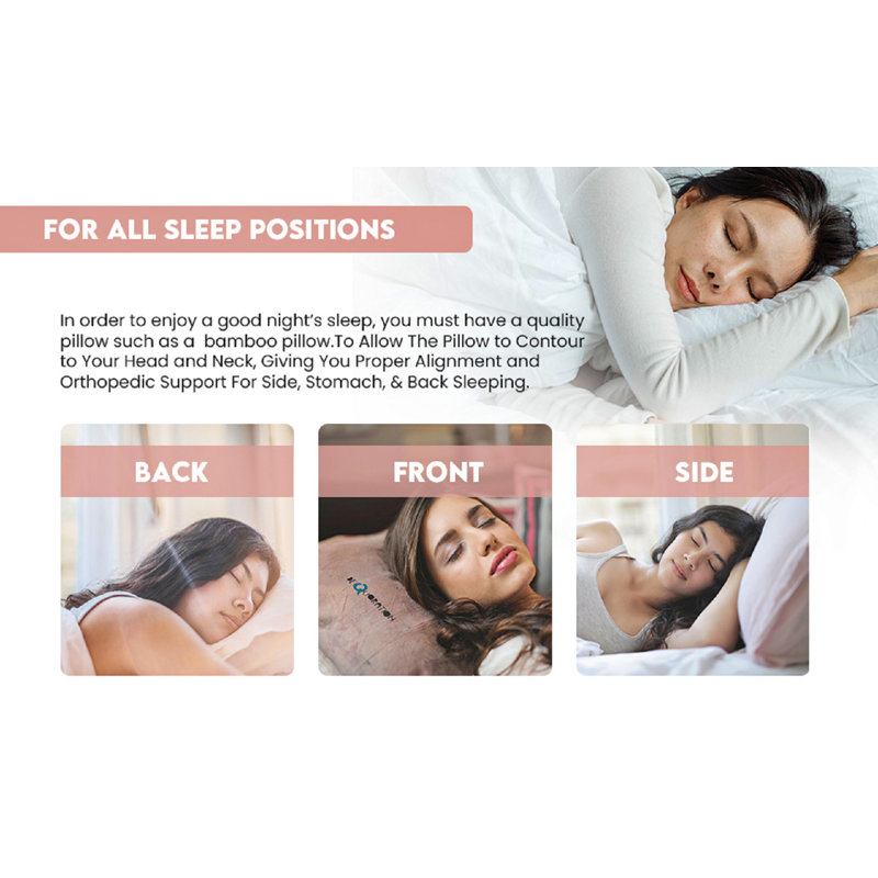  Shredded Memory Foam Rayon from Bamboo Medium Support Pillow, Queen