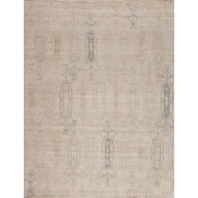 Avant Hand Knotted Area Rug in Pioneer All Over Ivory