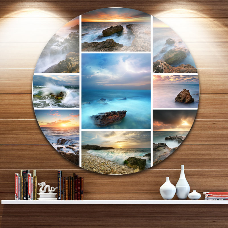 «Sea and Shore Collage», impression, H 23 po x l 23 po x P 1 po, Métal
