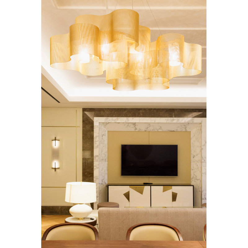Nuage 5 - Light Dimmable Geometric Chandelier, 21" H x 38" W x 63" D