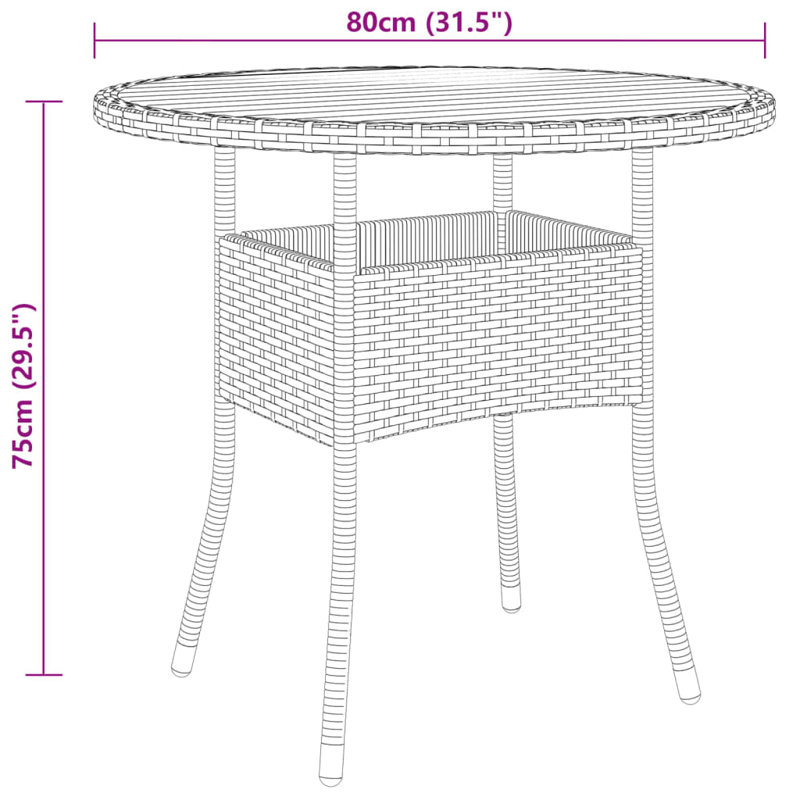 Garden Bistro Set Furniture, Light Brown