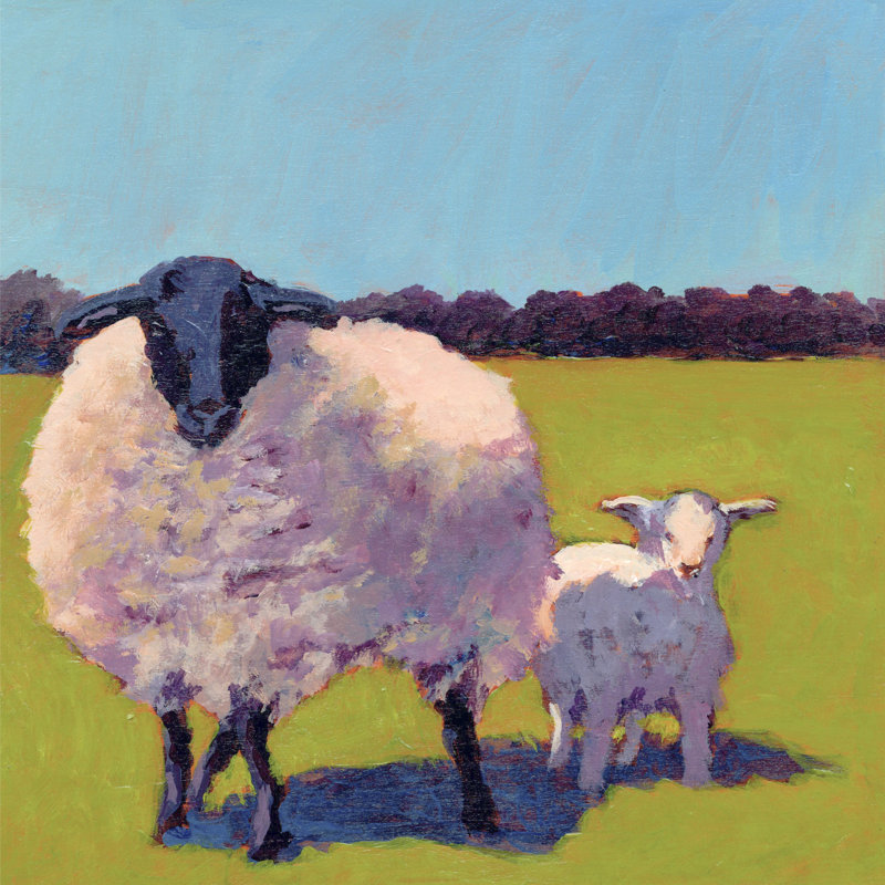Sheep Pals III by Carol Young - Wrapped Canvas Painting, 51cm H x 51cm W