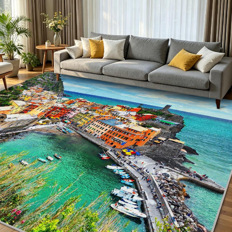 Magnifique tapis d'intérieur transparent lavable à la machine, magnifique, Rectangle 79" x 118"