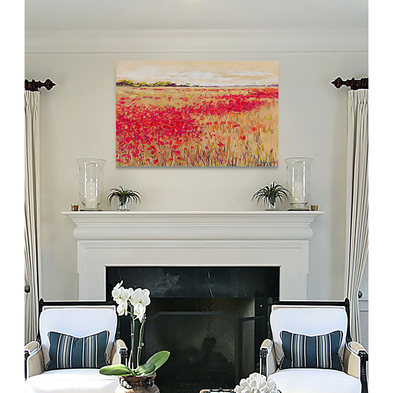 " Poppies ", 32" H x 48" W x 1.5" D, Wrapped Canvas