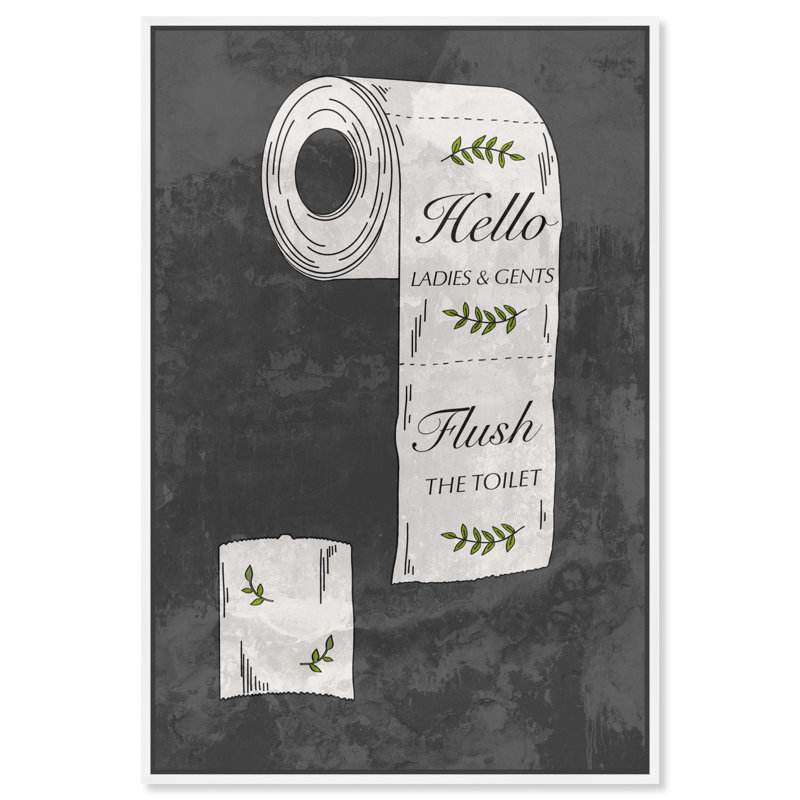 Papier toilette Enough - impression sur toile, Cadre blanc, H 46 po x l 31 po