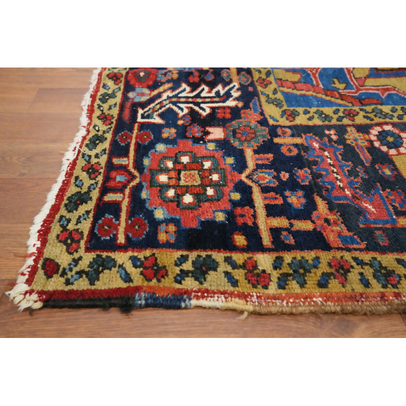 Tapis traditionnel pré-1900 à teinture végétale 7 x 10
