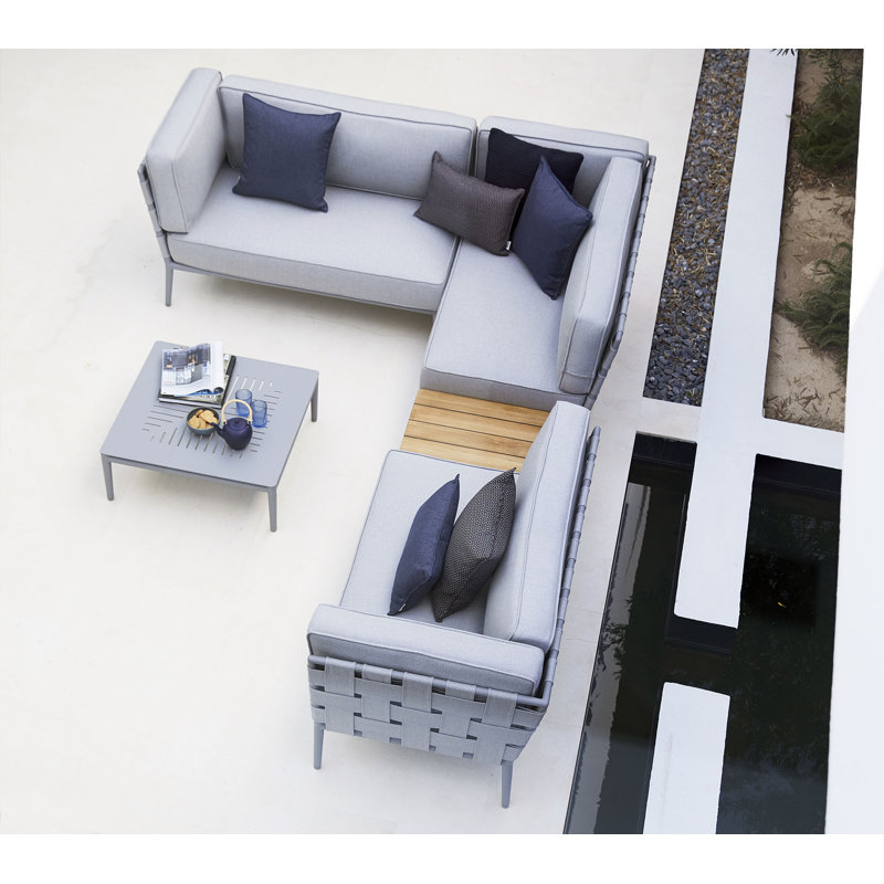 Conic Outdoor Square Coffee Table, Light Gray