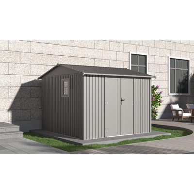 Gazebo Penguin Willow 9.7 Ft x 10.0 Ft Metal Shed-Slate
