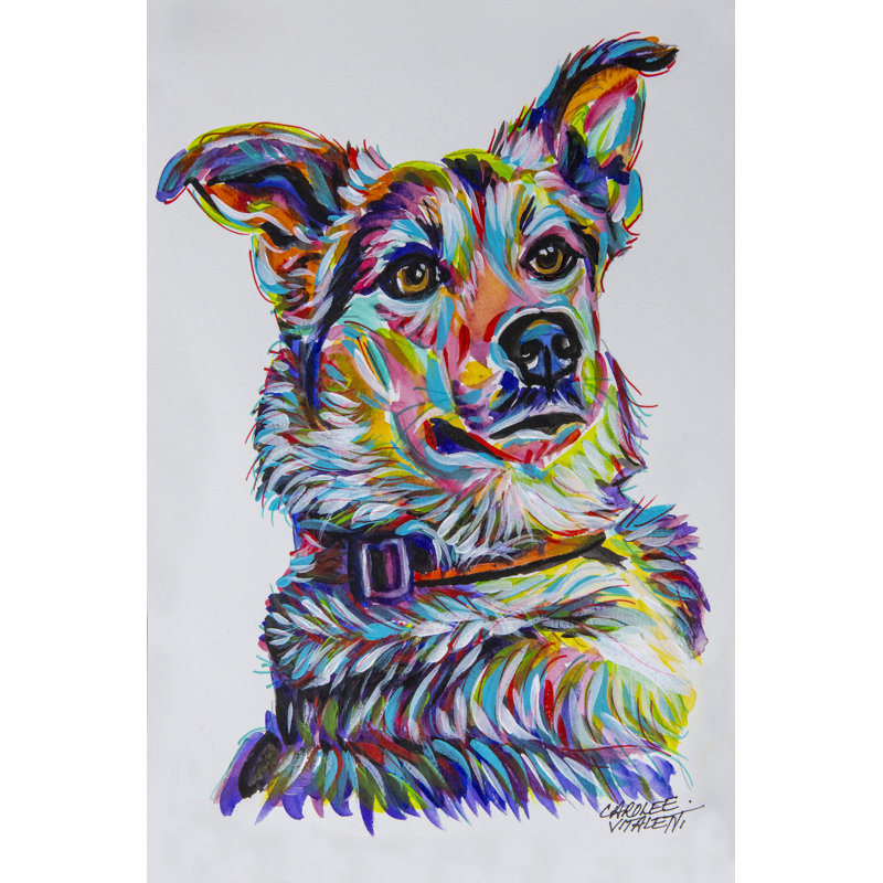 Taveon Colorful Shepherd by Carolee Vitaletti - Wrapped Canvas Print, 46 cm H x 30 cm W