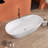 65" x 30" Freestanding Soaking Acrylic Bathtub Adjustable Soaking Bath Tub Oval Shape-92297209