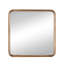 Miroir mural avec cadre en bois - 32 po x 32 po, design minimaliste pour le salon, la salle de bain et le vestibule. Bords incurvés doux, miroir 29,9 po x 29,9 po, bois de pin à 50%, 19,6 lb, brun style carré 32 po x 32 po-843876193