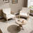 French Accent Chair With Traditional Wood Frame, Linen Upholstery, And Distressed Finish For Elegant Home Decor
